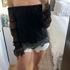 Off the Shoulder Lace Kendall + Kylie Top